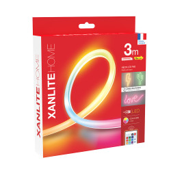 Ruban LED RGB néon USB extensible IP20 3 m 6 W XANLITE