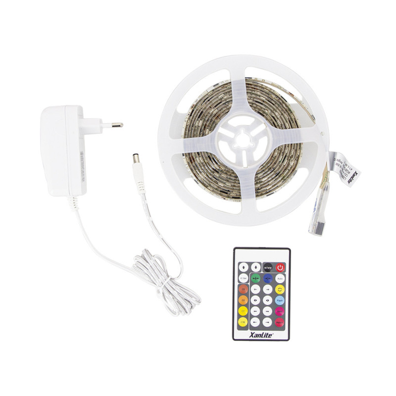 Ruban LED RGB animé IP65 5 m 6 W XANLITE