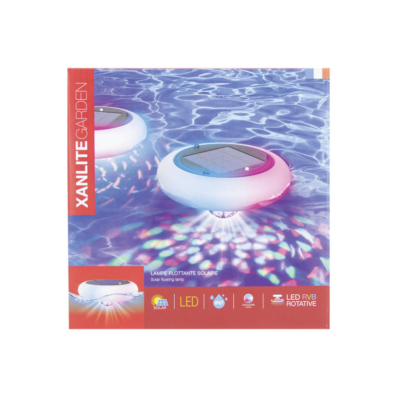 Lampe LED Solaire Flottante RGB XANLITE – Ambiance Piscine

