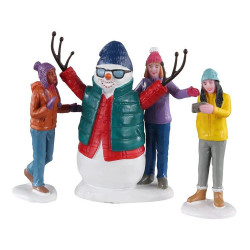 Figurine selfie bonhomme de neige LEMAX