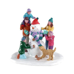 Figurine bonhomme de neige en équipe LEMAX
