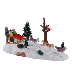 Figurine après-midi de traîneau à chiens LEMAX