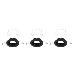 Spot encastrable noir GU10 IP23 9 W 3 pièces BRILONER