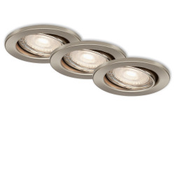 Spot encastrable LED nickel GU10 blanc chaud IP23 460 lm 4