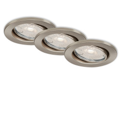 Spot encastrable LED nickel GU10 blanc chaud dimmable IP23 460 lm 5