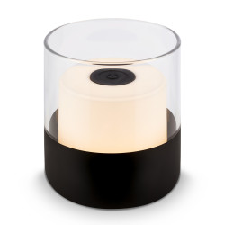 Lampe de table rechargeable LED blanc chaud noire 2 W BRILONER
