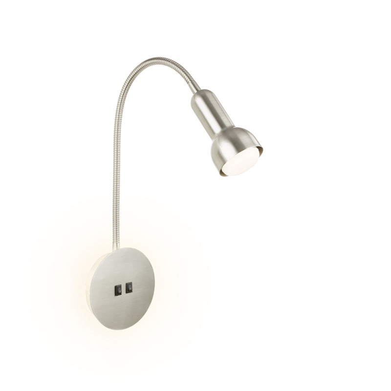 Applique LED nickel avec rétroéclairage E14 3 W et 10 W BRILONER