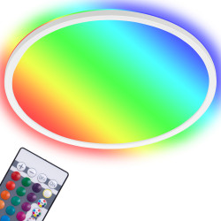 Plafonnier LED Slim blanc Ø 29 cm RGB 1850 lm 15 W BRILONER