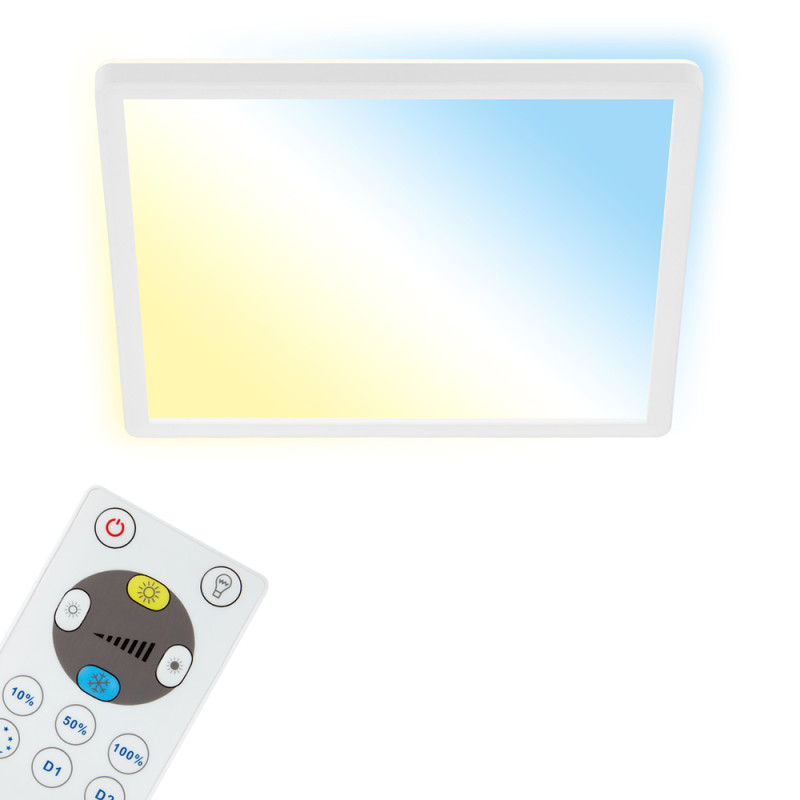 Plafonnier LED Slim blanc 29 x 29 cm blanc dimmable 2400 lm 18 W BRILONER