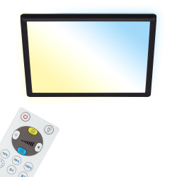 Plafonnier LED Slim noir 29 x 29 cm blanc dimmable 2400 lm 18 W BRILONER