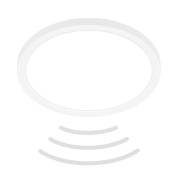 Plafonnier LED blanc avec détecteur de mouvement IP44 blanc neutre 1900 lm 16 W BRILONER