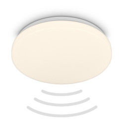 Plafonnier LED blanc avec détecteur de mouvement IP54 blanc chaud 1300 lm 13 W BRILONER