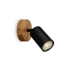 Spot Vintage avec base en bois noir GU10 9 W BRILONER
