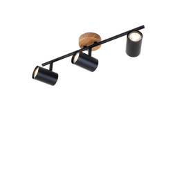 Spot Foco avec base en bois noir GU10 3 x 9 W BRILONER