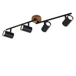 Spot Foco avec base en bois noir GU10 4 x 9 W BRILONER