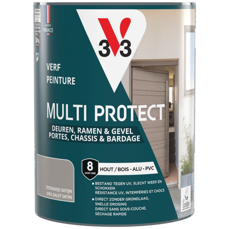 Laque Multi Protect gris galet satiné 0