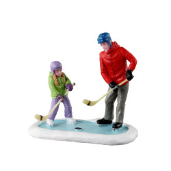 Figurine hockey sur glace entre père et fille LEMAX