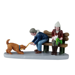 Figurine duo de chiots joueurs LEMAX