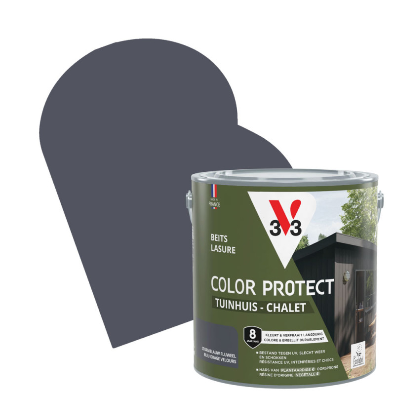 Lasure pour chalet Color Protect bleu orage 2