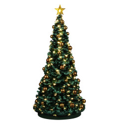 Figurine sapin de Noël joyeux lumineux LEMAX