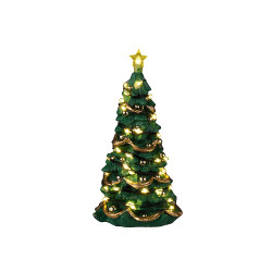 Figurine sapin de Noël joyeux lumineux LEMAX