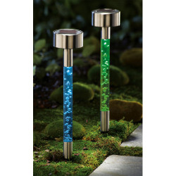 Poteau LED solaire RGB gris XANLITE