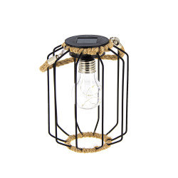 Lanterne LED solaire en métal et corde XANLITE