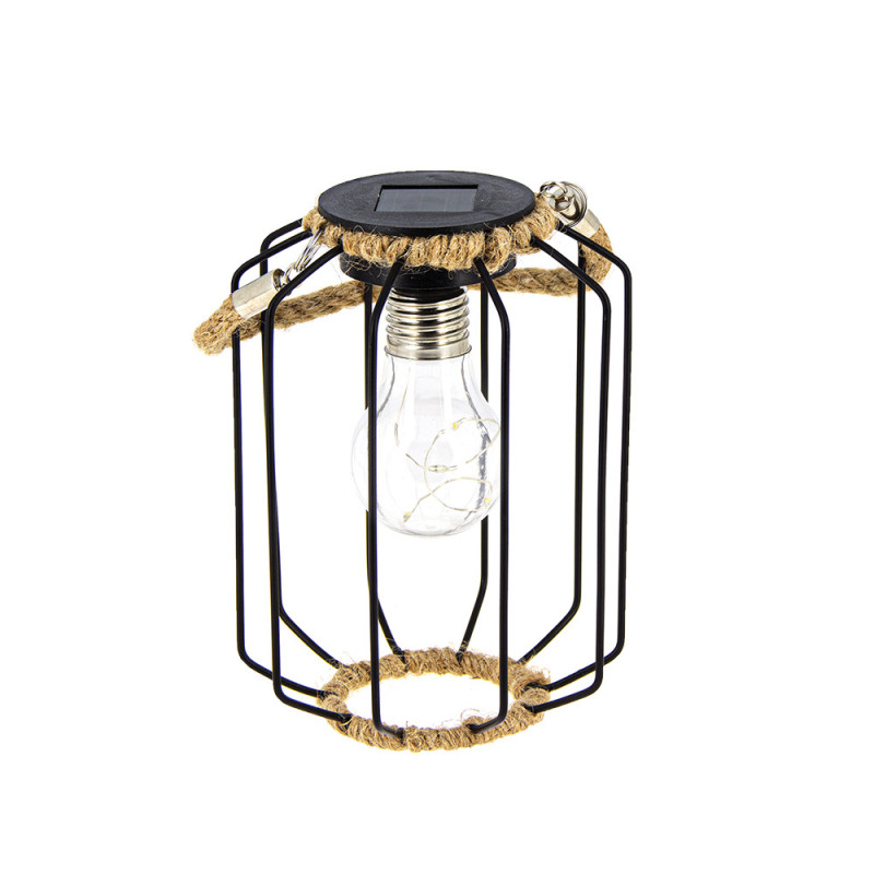 Lanterne LED solaire en métal et corde XANLITE