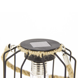 Lanterne LED solaire en métal et corde XANLITE