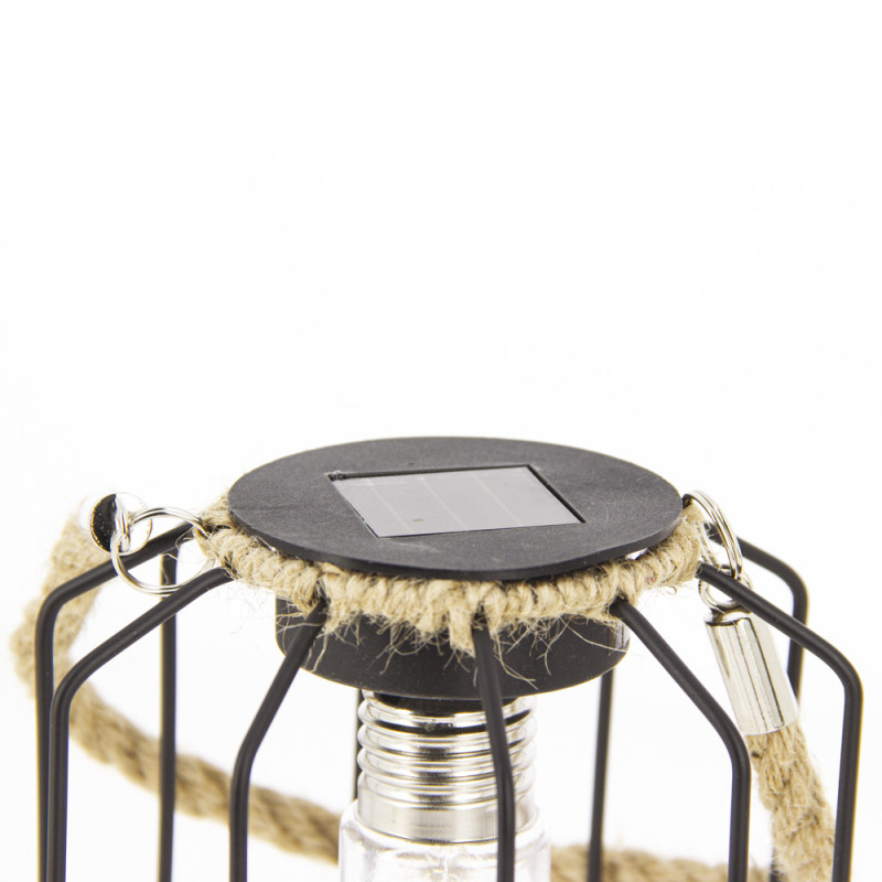 Lanterne LED solaire en métal et corde XANLITE