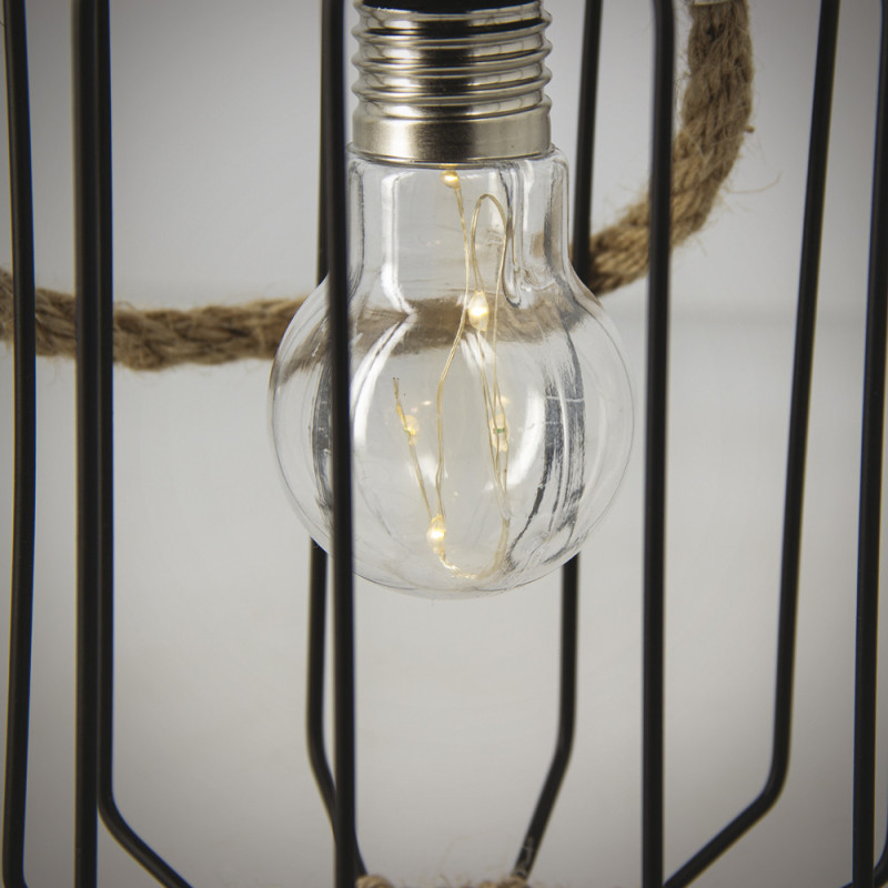 Lanterne LED solaire en métal et corde XANLITE