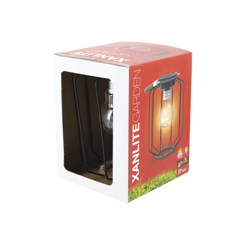Lanterne LED solaire en métal et corde XANLITE