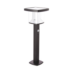 Borne LED solaire avec détecteur de mouvement noire 600 lm XANLITE