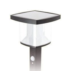 Borne LED solaire avec détecteur de mouvement noire 600 lm XANLITE