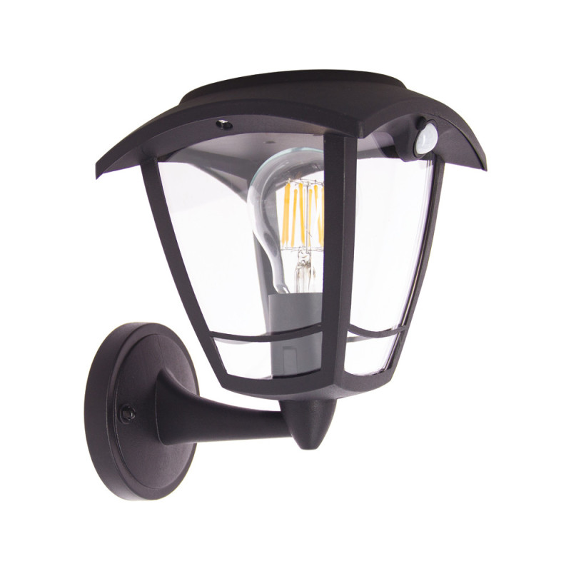 Applique LED solaire Rétro avec détecteur de mouvement noire 400 lm XANLITE