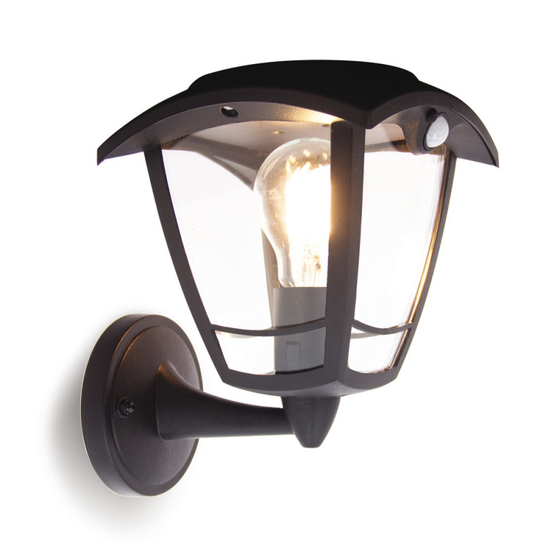 Applique LED solaire Rétro avec détecteur de mouvement noire 400 lm XANLITE