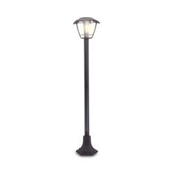 Borne LED solaire Rétro avec détecteur de mouvment noire 400 lm XANLITE