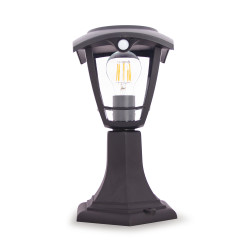 Borne LED solaire Rétro avec détecteur de mouvment noire 400 lm XANLITE Borne LED solaire Rétro avec détecteur de mouvment noire 400 lm XANLITE