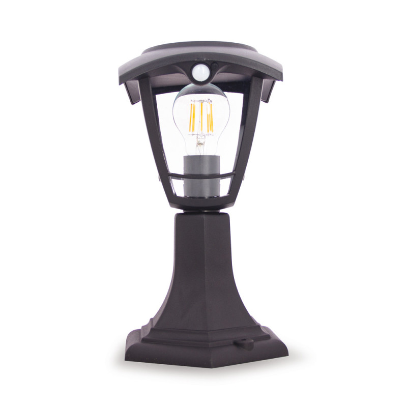 Borne LED solaire Rétro avec détecteur de mouvment noire 400 lm XANLITE Borne LED solaire Rétro avec détecteur de mouvment noire 400 lm XANLITE