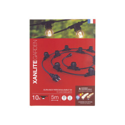Guirlande extérieure extensible 10 x E27 5 m XANLITE Guirlande extérieure extensible 10 x E27 5 m XANLITE