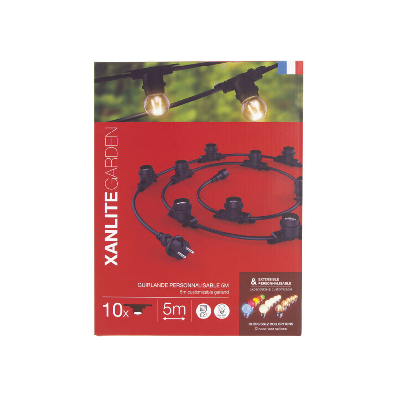 Guirlande extérieure extensible 10 x E27 5 m XANLITE Guirlande extérieure extensible 10 x E27 5 m XANLITE