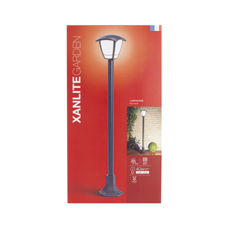 Borne extérieure Rétro noire 112 cm E27 40 W XANLITE