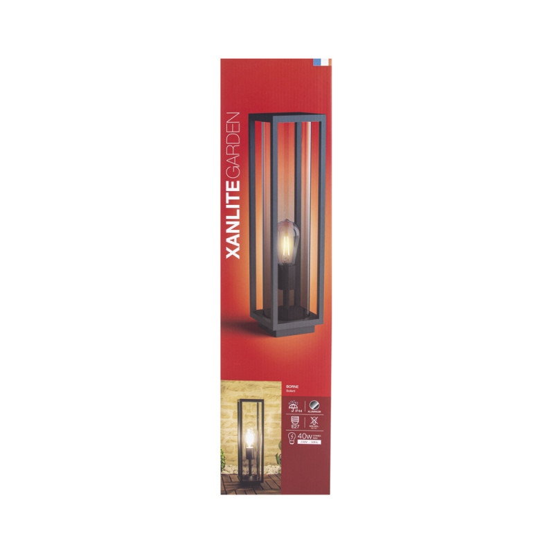 Borne extérieure Contemporain noire E27 40 W XANLITE Borne extérieure Contemporain noire E27 40 W XANLITE
