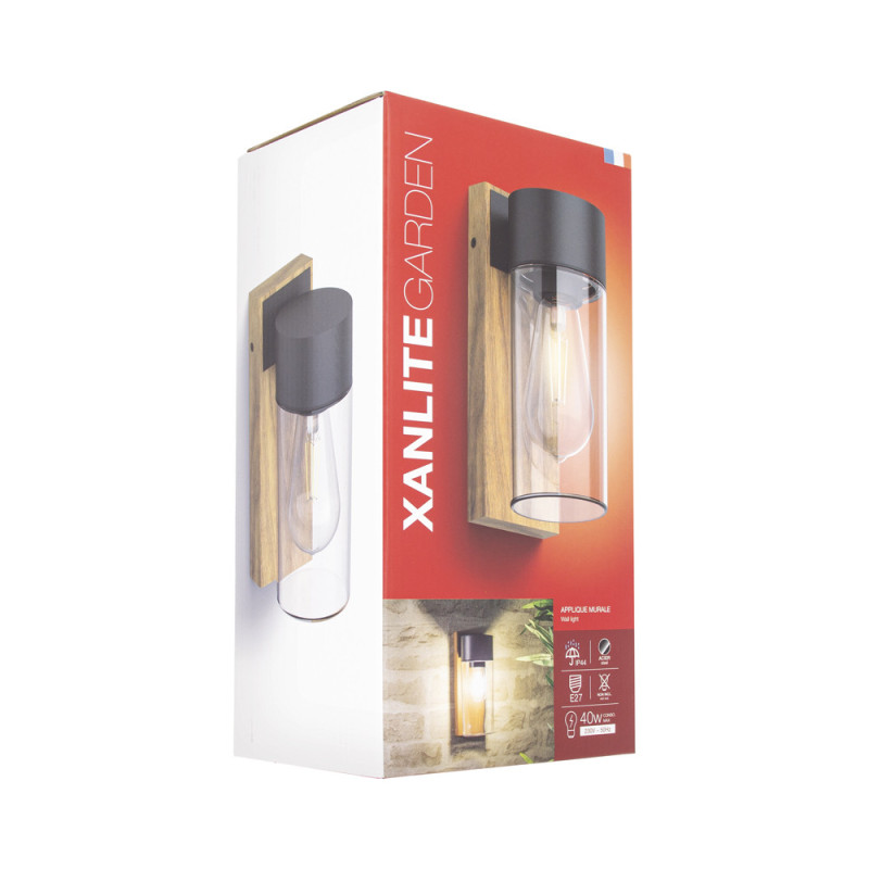 Applique extérieure effet bois E27 40 W XANLITE Applique extérieure effet bois E27 40 W XANLITE