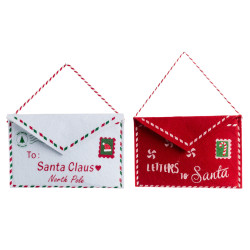 Suspension décorative enveloppe festive 20 x 13 cm