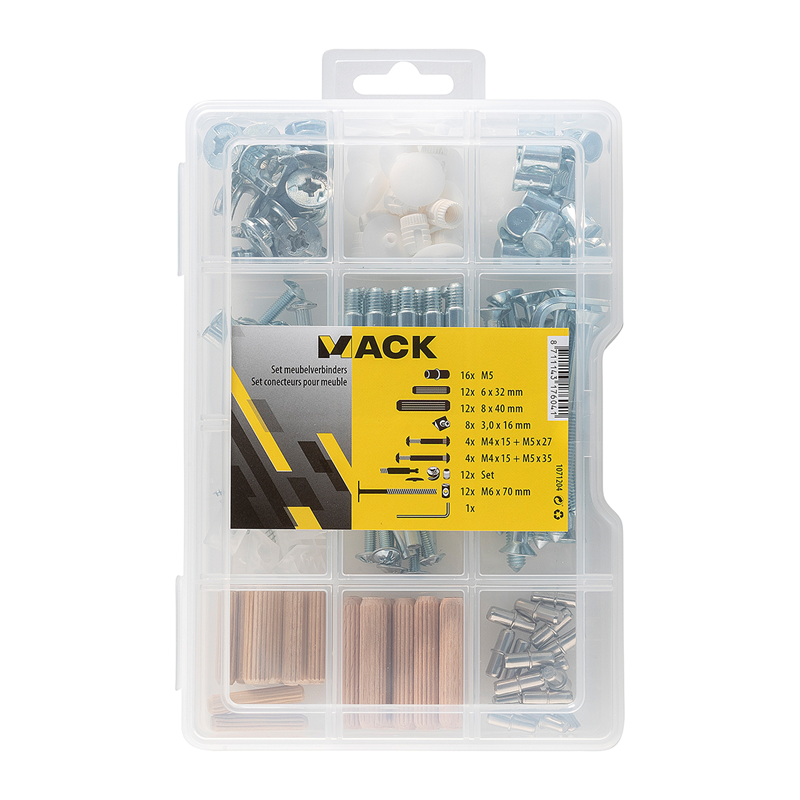 Set d'accessoires meubles 125 pièces MACK – Assemblage facile Set d'accessoires meubles 125 pièces MACK – Assemblage facile
