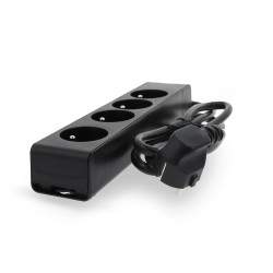 Multiprise 4 prises noire 1,5 m – Alimentez vos appareils Multiprise 4 prises noire 1,5 m – Alimentez vos appareils