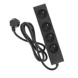 Multiprise 4 prises noire 1,5 m – Alimentez vos appareils