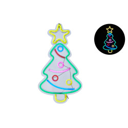 Néon Sapin LED multicouleur 22 x 38 cm