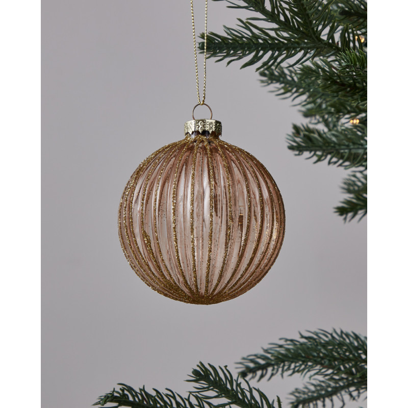Boule de Noël en verre Fanore taupe Ø 8 cm EGLO